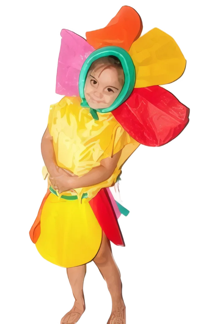 Disfraz de Flor con Capucha y Pollera